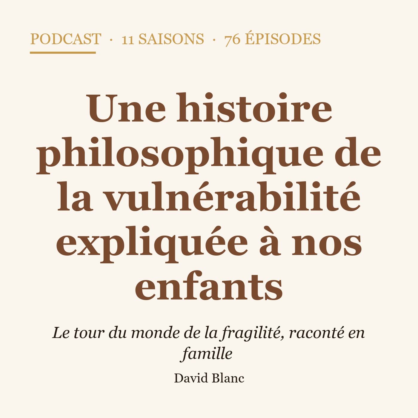 Une histoire philosophique de la vulnérabilité expliquée à nos petits-enfants